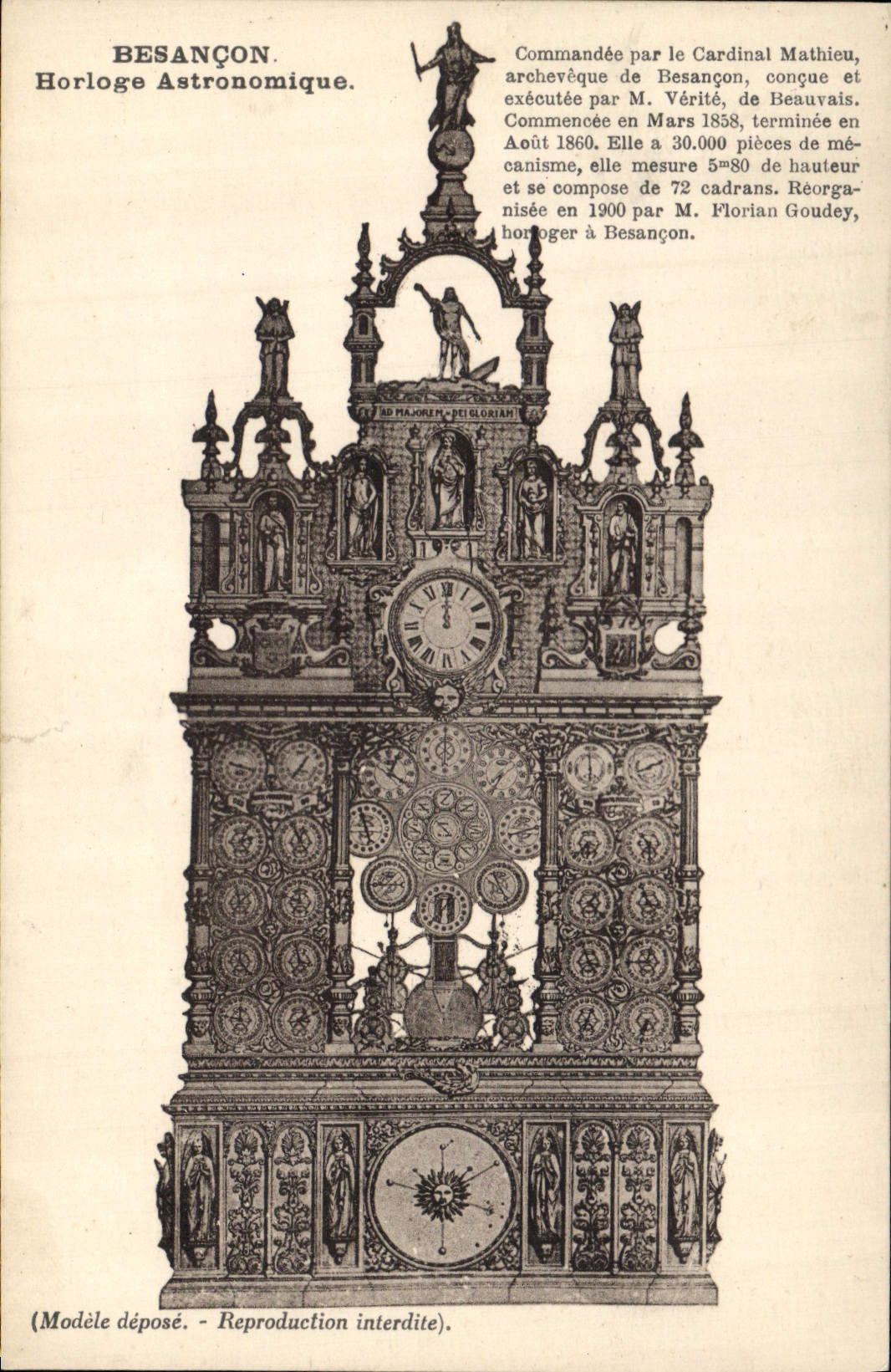 CPA Besancon Horloge Astronomique 