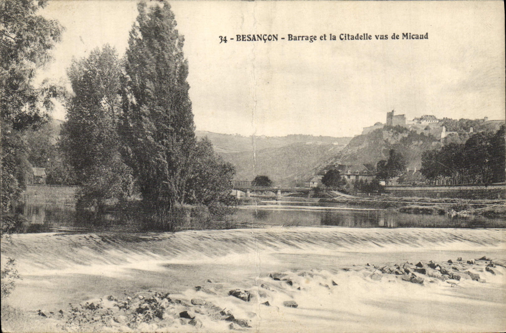 CPA Besancon Barrage et la Citadelle vus de Micaud 