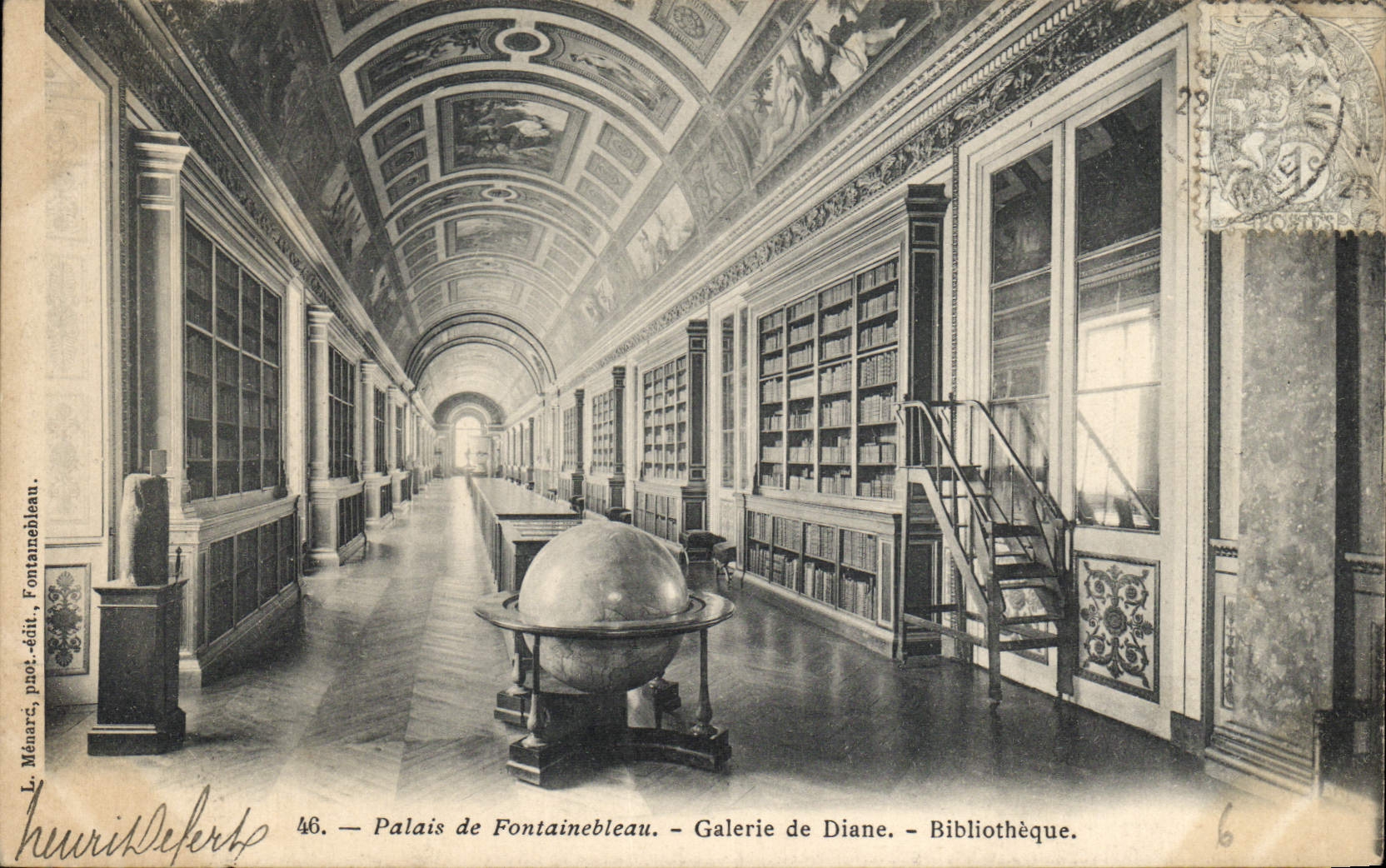 CPA Palais de Fontainebleau Galerie de Diane Bibliotheque 