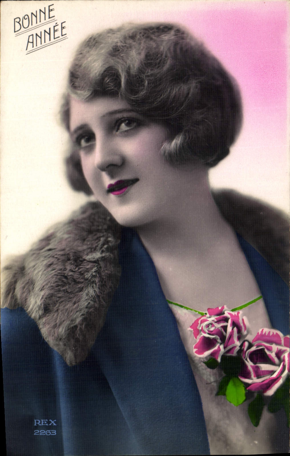 CPA Bonne Annee Femme