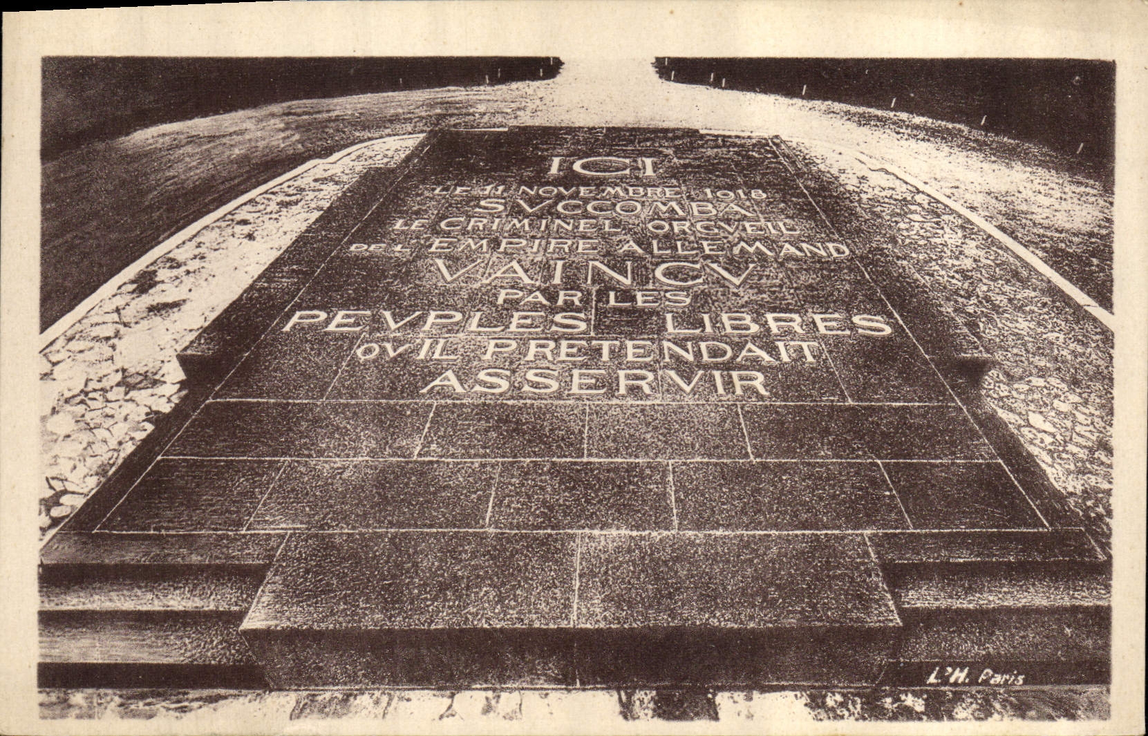 CPA Foret de Compiegne Glairiere de l'Armistice la Dalle centrale Mages architecte 