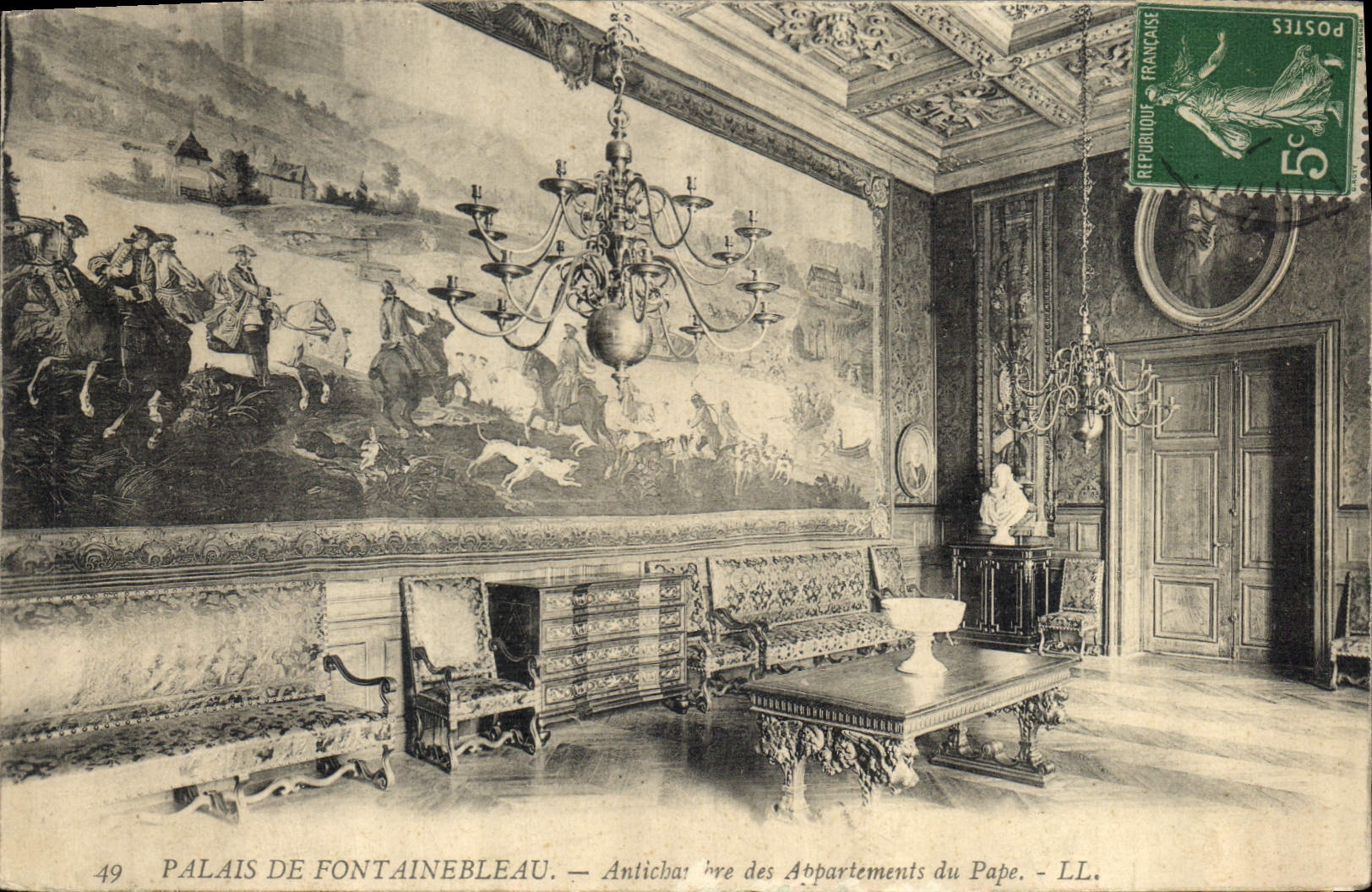 CPA Palais de Fontainebleau Antichambres des appartements du Pape 