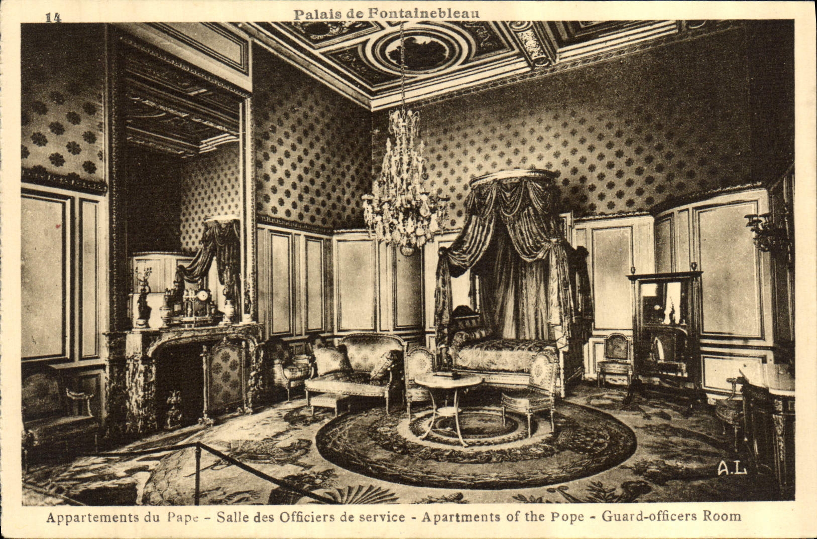 CPA Palais de Fontainebleau Appartements du pape Salle des Officiers de Service 