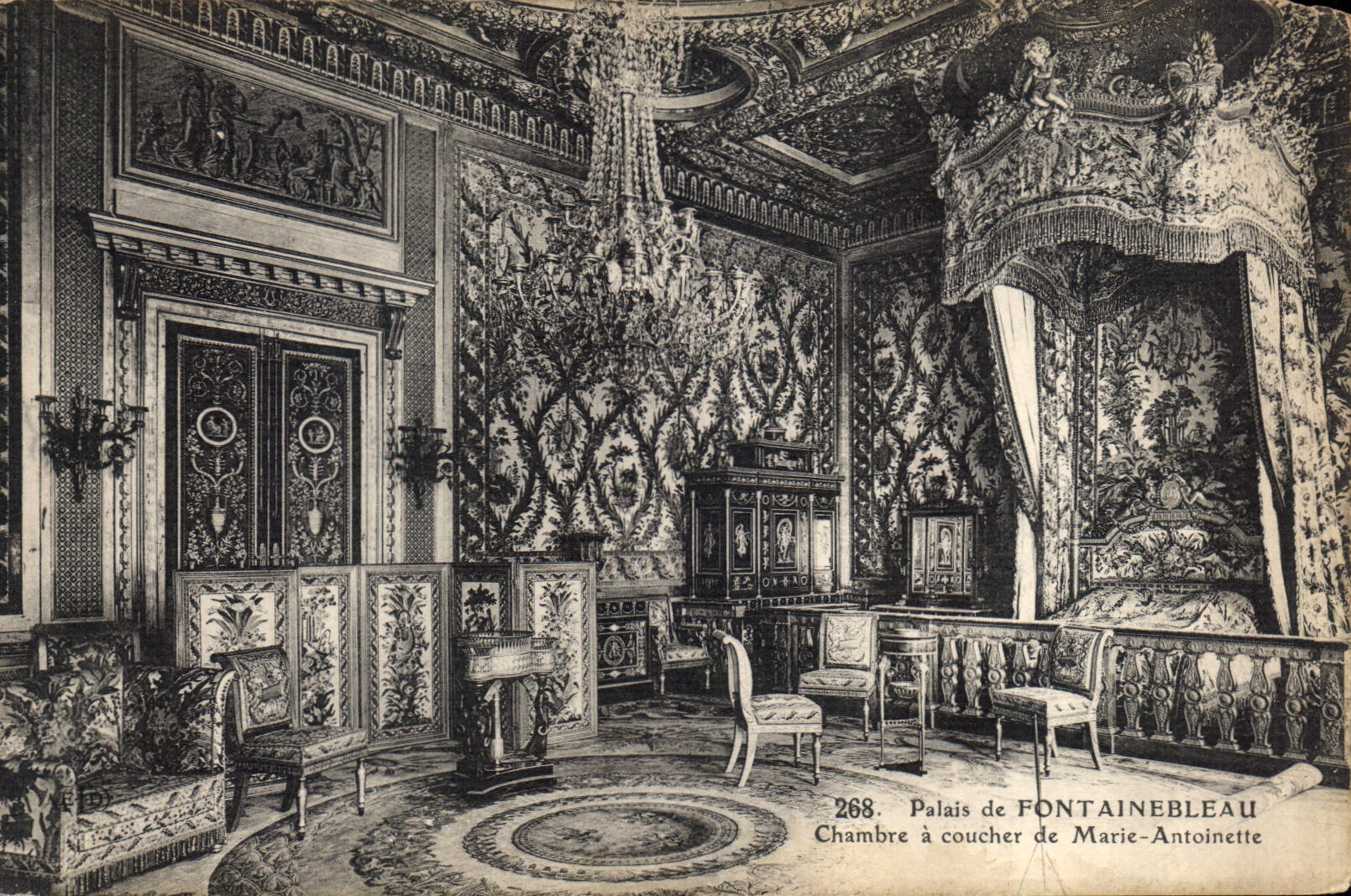 CPA Palais de Fontainebleau Chambre a Coucher de Marie Antoinette 