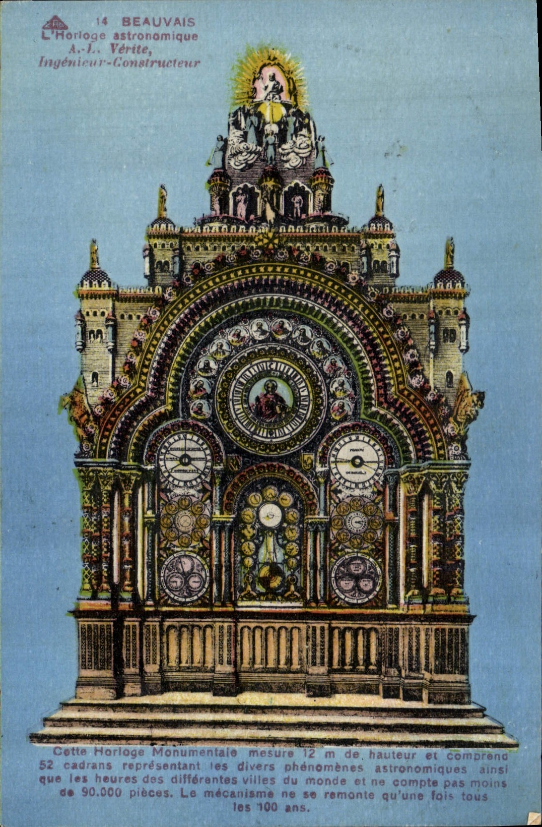 CPA Beauvais l'Horloge Astronomique Verite Ingenieur Constructeur