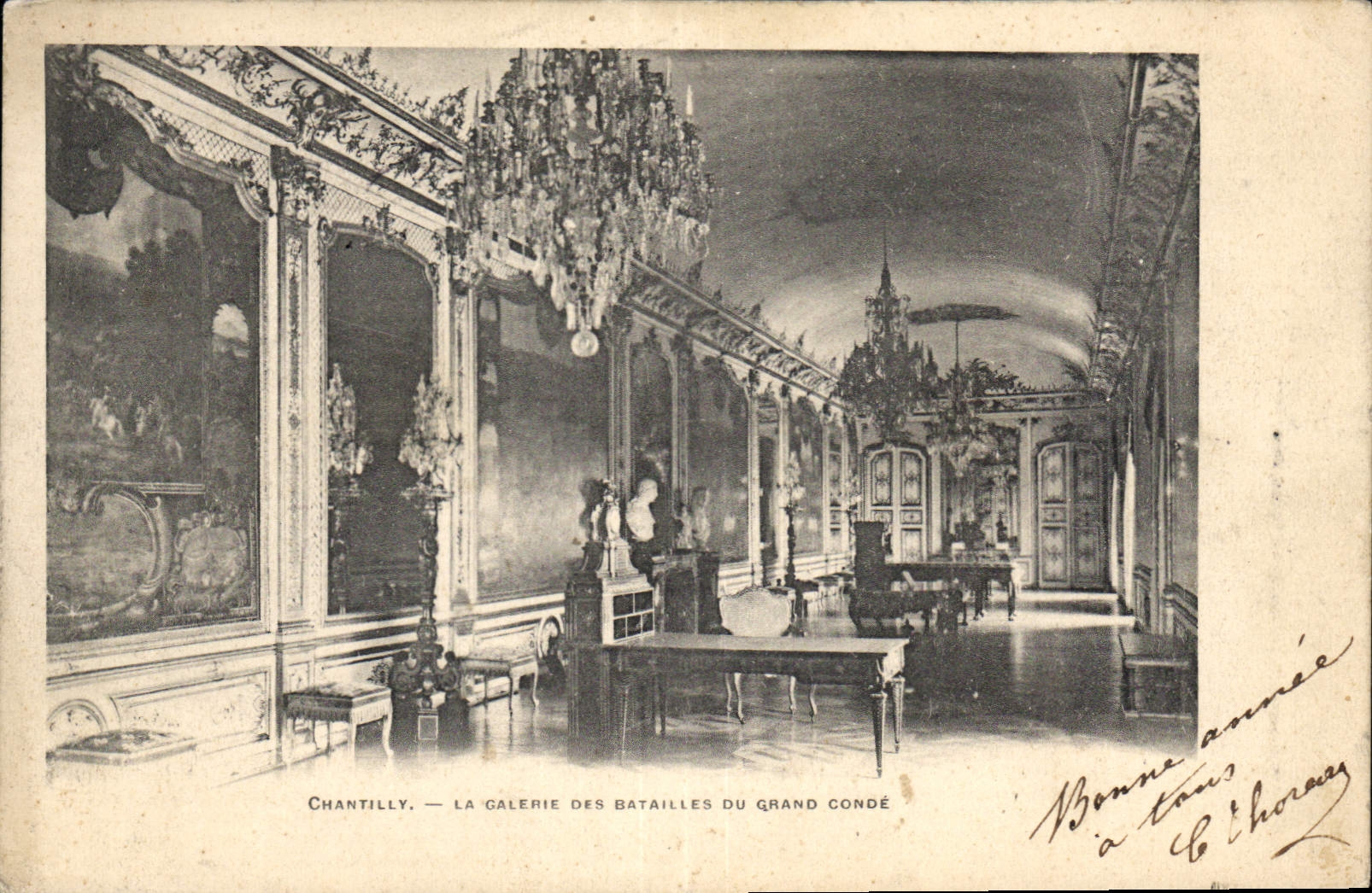 CPA Chantilly la Galerie des Batailles du Grand Conde 