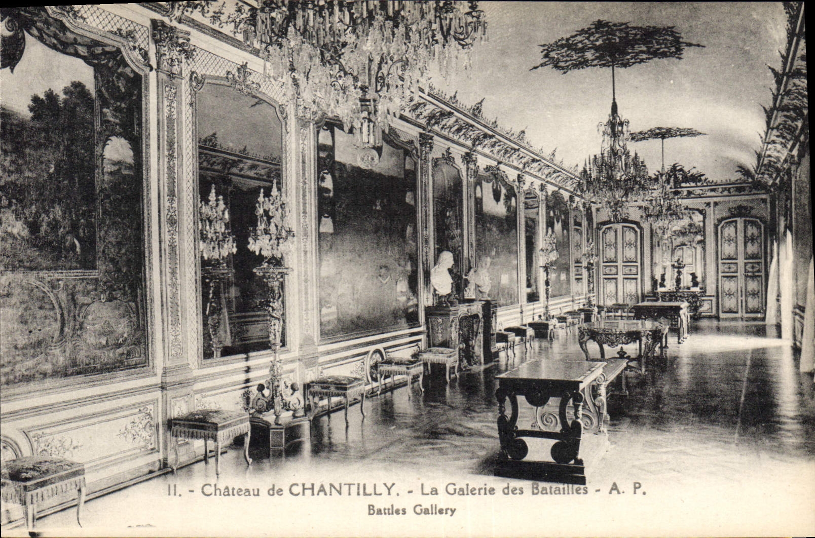 CPA Chateau de Chantilly La Galerie des batailles 