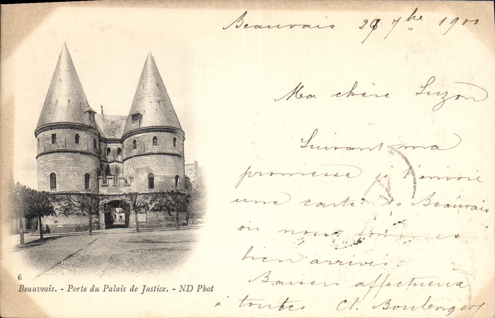 CPA Beauvais Porte du Palais de Justice Carte 1900