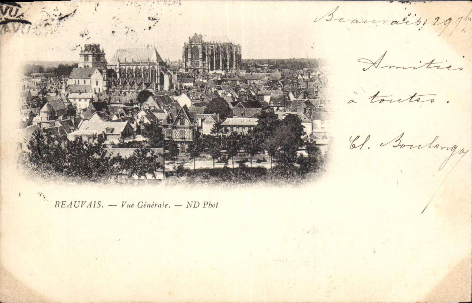 CPA Beauvais vue generale Carte 1900