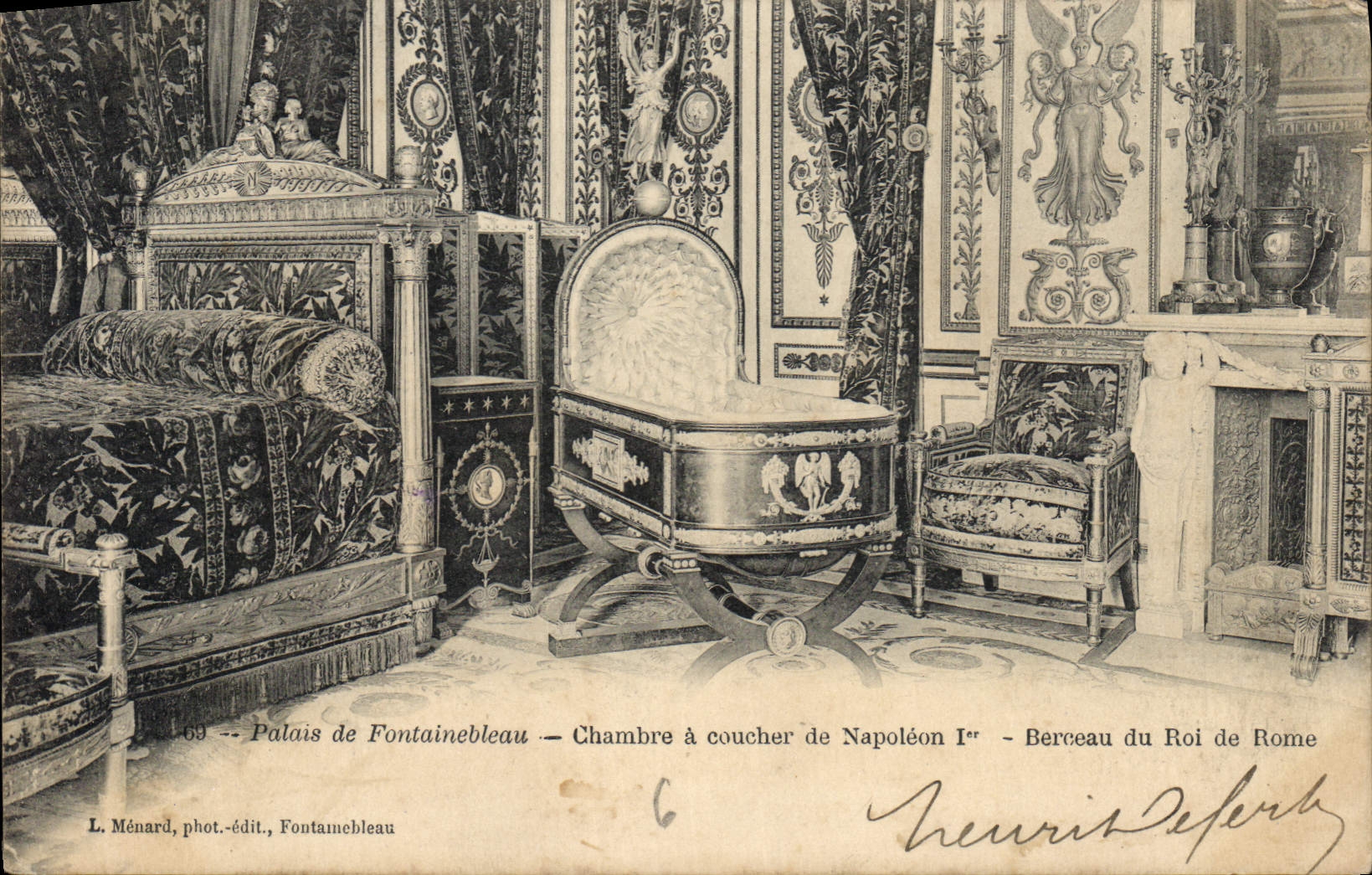 CPA Palais de Fontainebleau Chambre a Coucher de Napoleon Ier Berceau du Roi de Rome 
