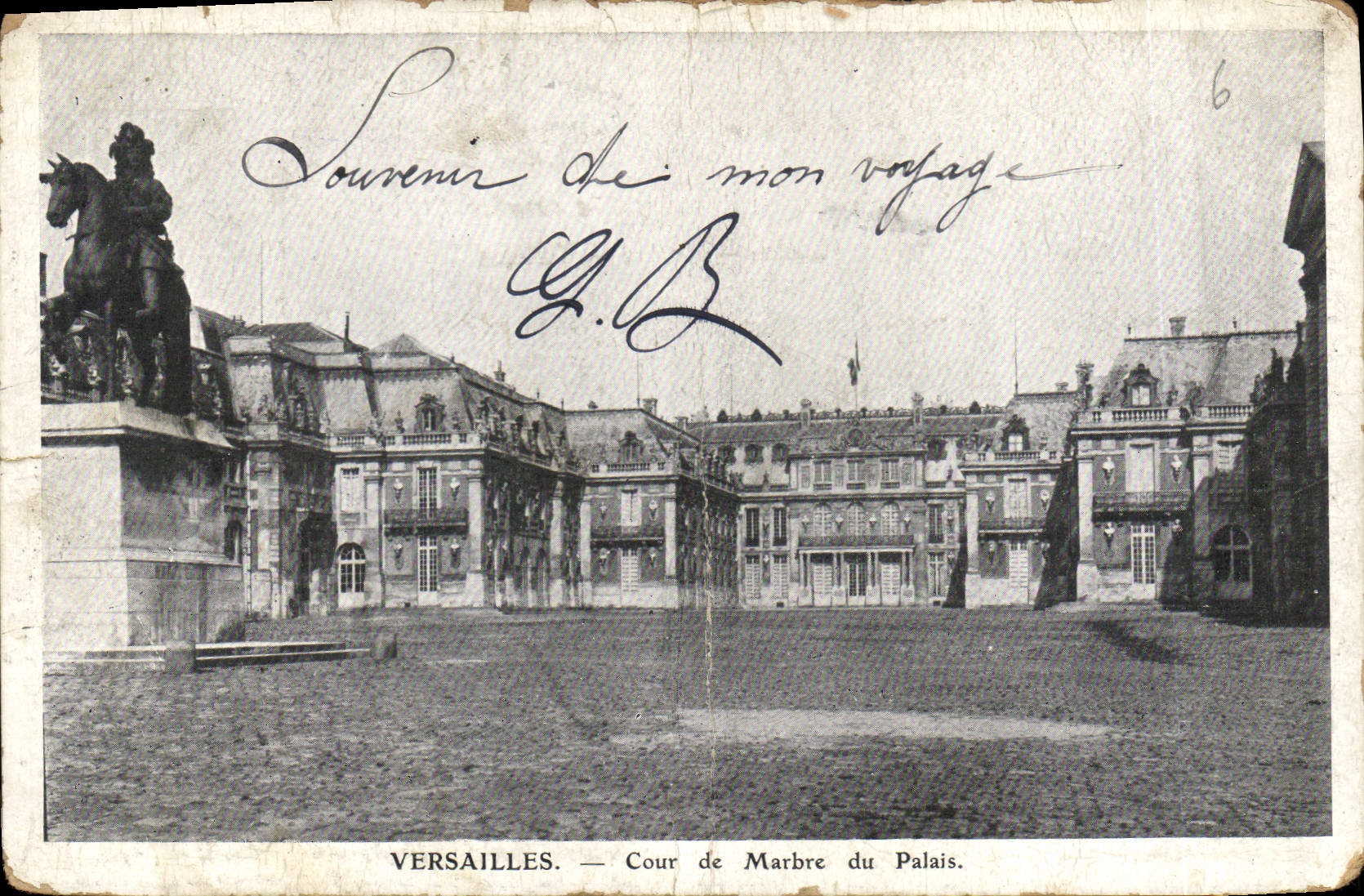 CPA Versailles Cour de Marbre du Palais 