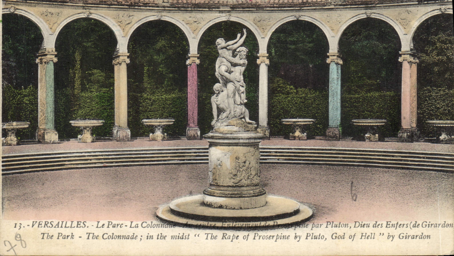 CPA Versailles le Parc la Colonnade Enlevement de Proserpine par Pluton