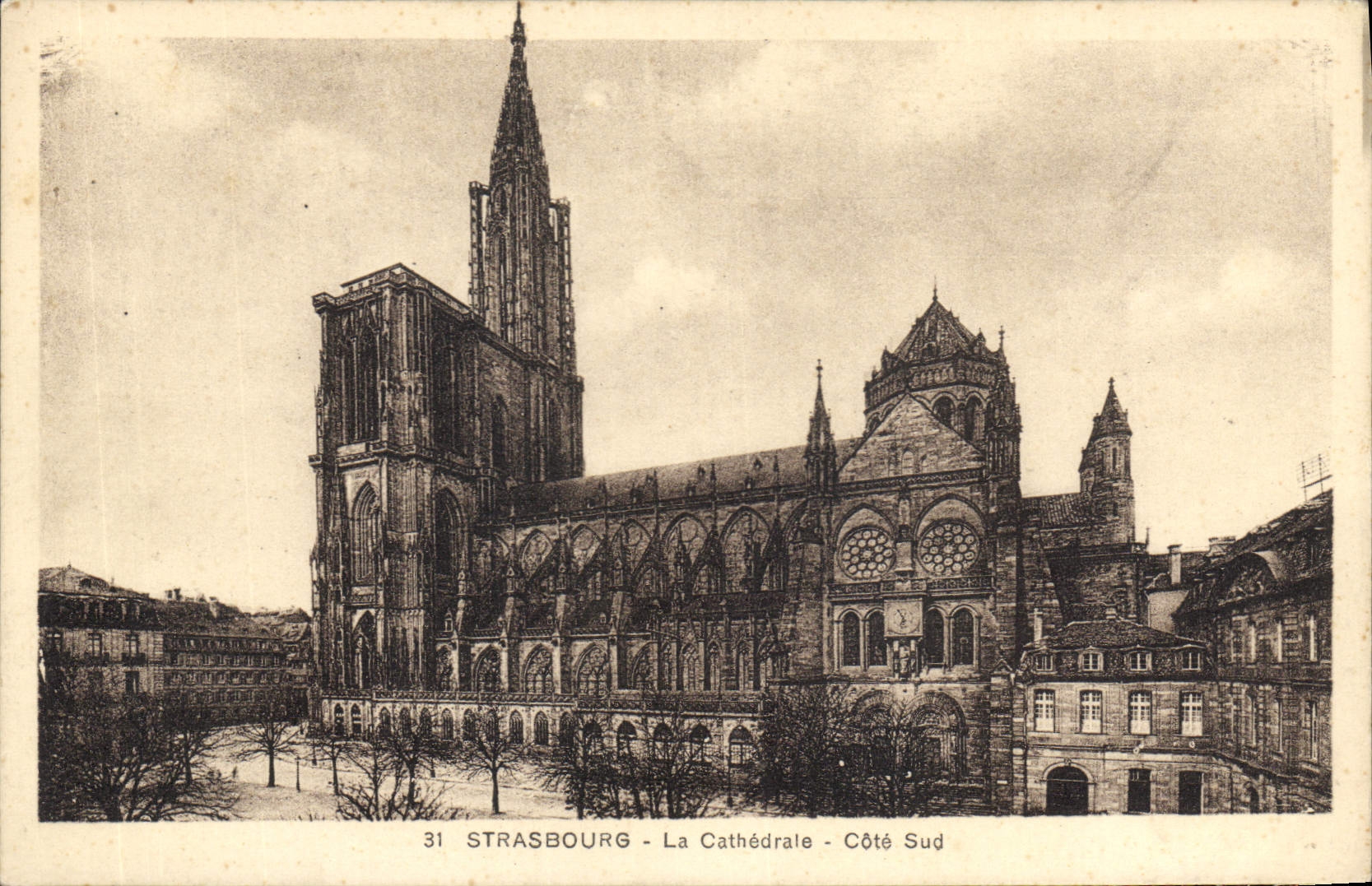 CPA Strasbourg la Cathedrale cote sud 