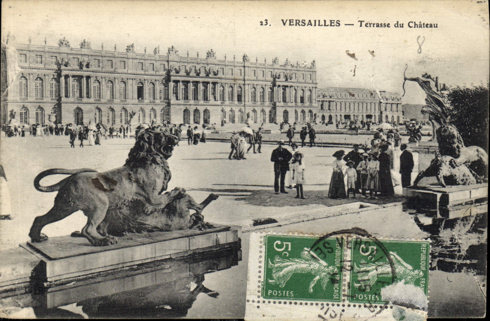 CPA Versailles Terrasse du Chateau Lion