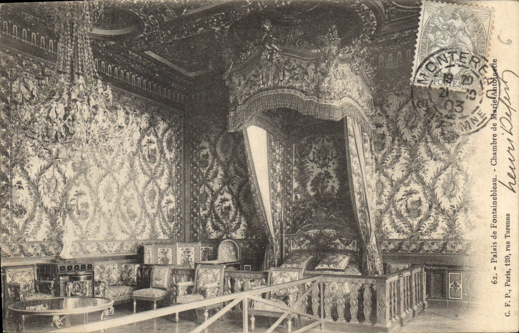 CPA Palais de Fontainebleau Chambre de Marie Antoinette 