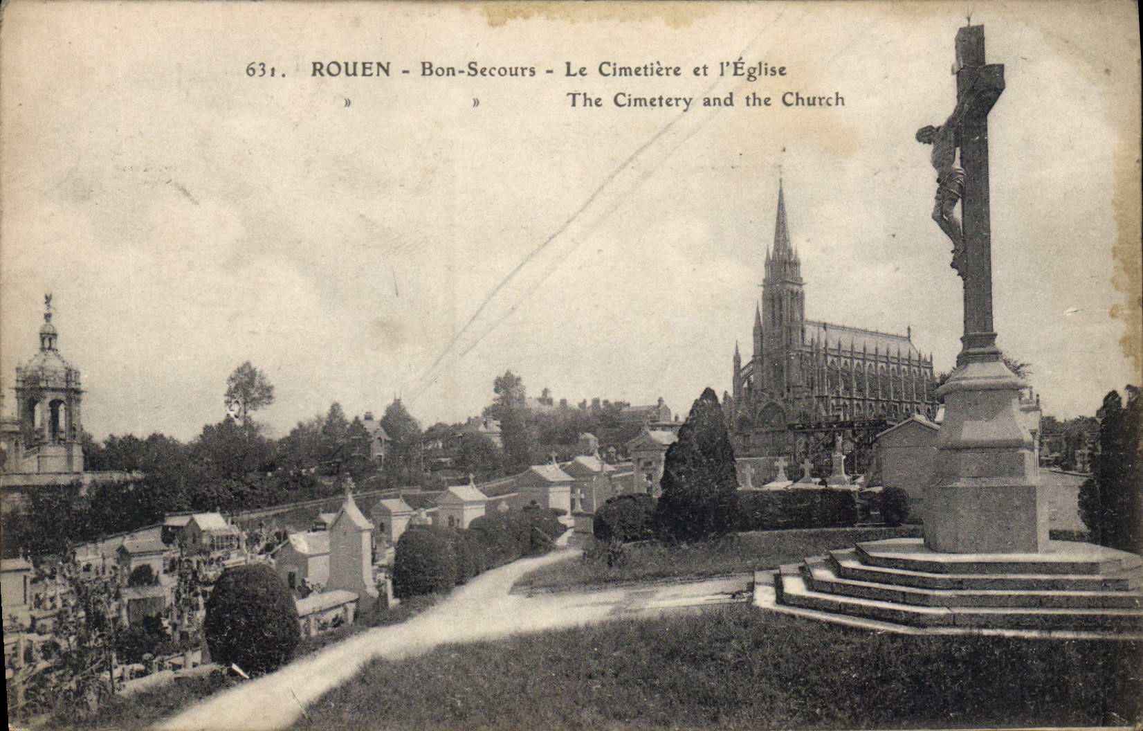 CPA Rouen Bon Secours le Cimetiere et l'Eglise 