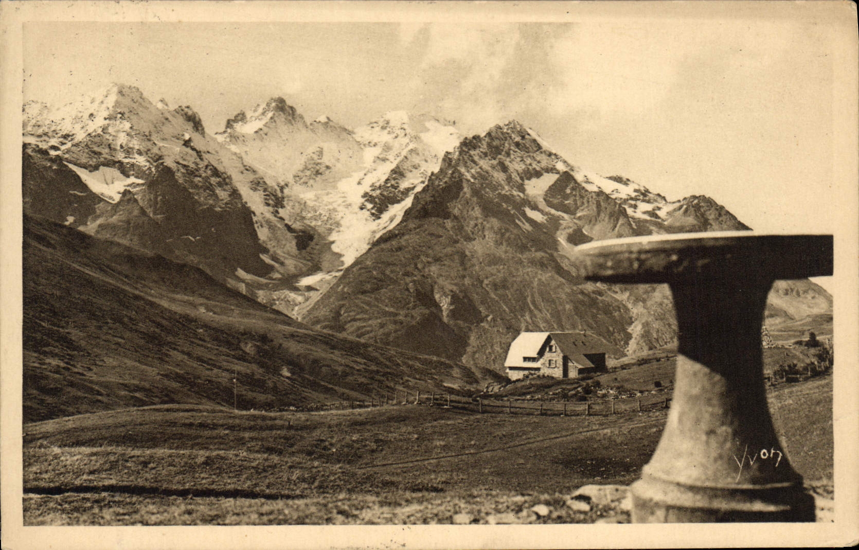 CPA Col du Lautare la table d'orientation le jardin et le Musee alpin glacier de l