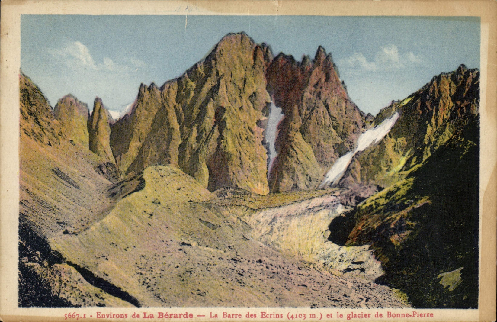 CPA Environs de la Bararge la Barre des Ecrins et le glacier de Bonne Pierre 