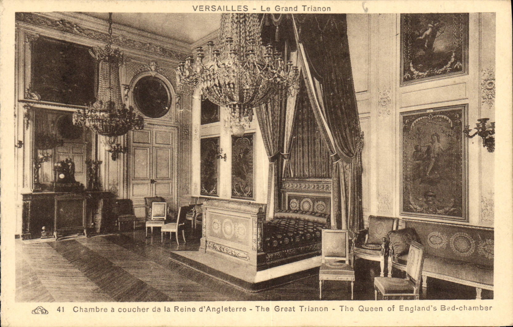 CPA Versailles le Grand Trianon Chambre a coucher de la Reine d'Angleterre 