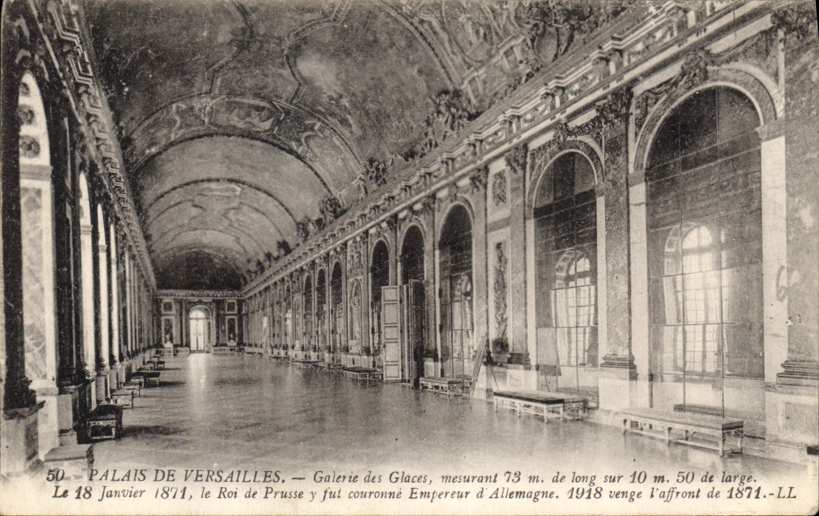CPA Palais de Versailles Galerie des Glaces le 18 Janvier 1871 le Roi de Prusse y fut couronne Emper