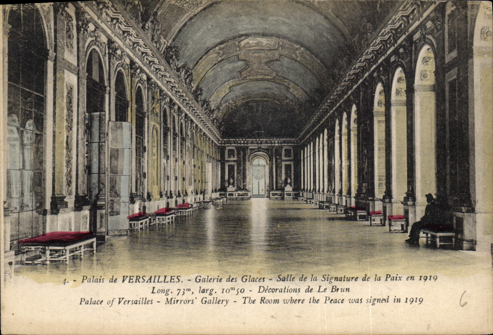 CPA Palais de Versailles Galerie des Glaces Salle de la Signature de la Paix en 1919 Decoration de L
