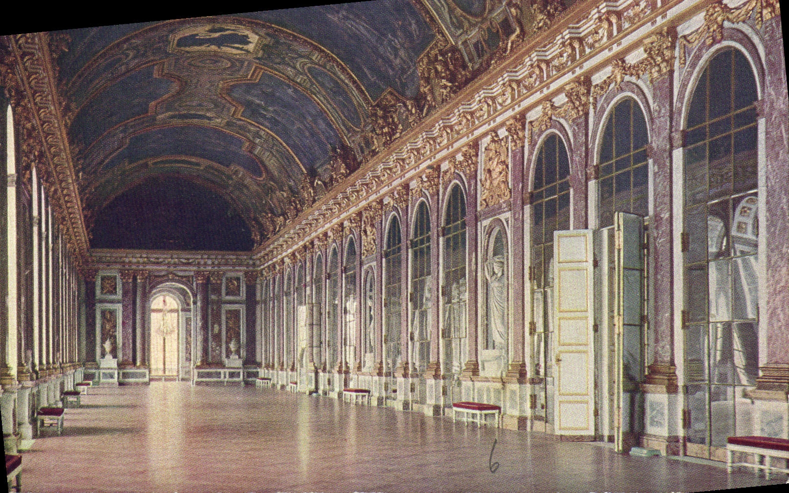 CPA Chateau de Versailles Galerie des Glaces 