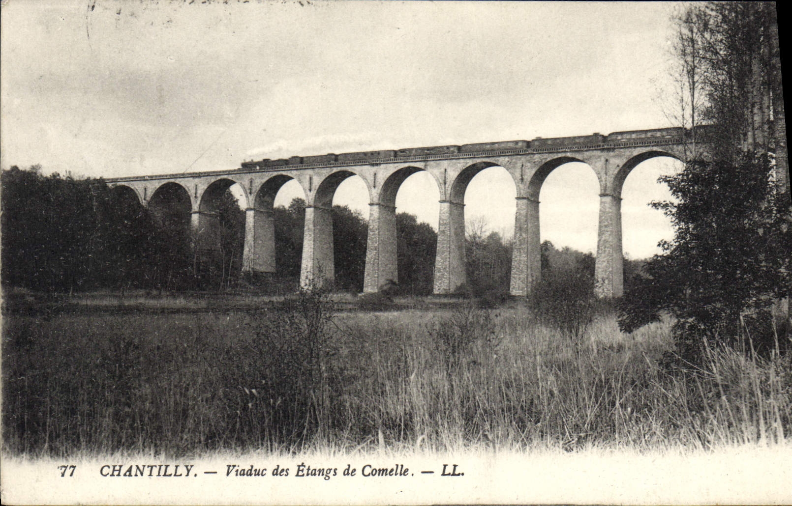 CPA Chantilly Viaduc des Etangs de Comelle  Train