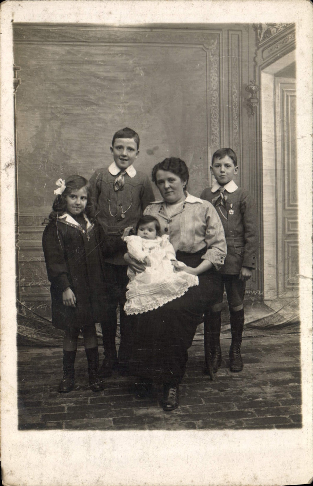 CARTE PHOTO Femme Enfants