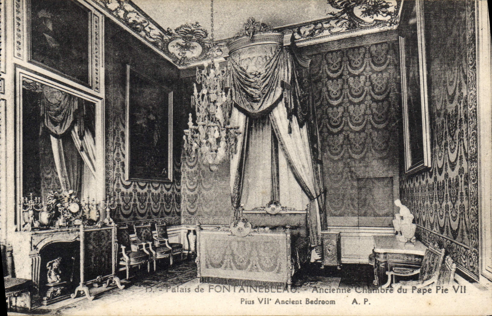 CPA Palais de Fontainebleau Ancienne Chambre du Pape Pie VII 