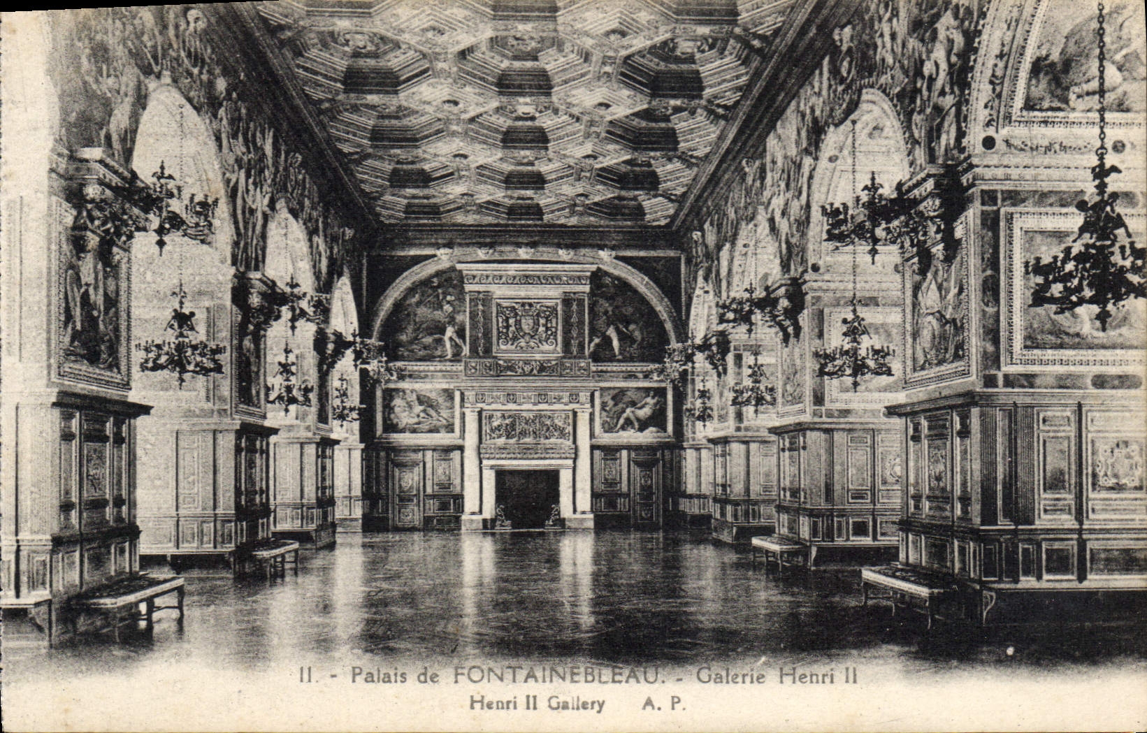CPA Palais de Fontainebleau Galerie Henri II 