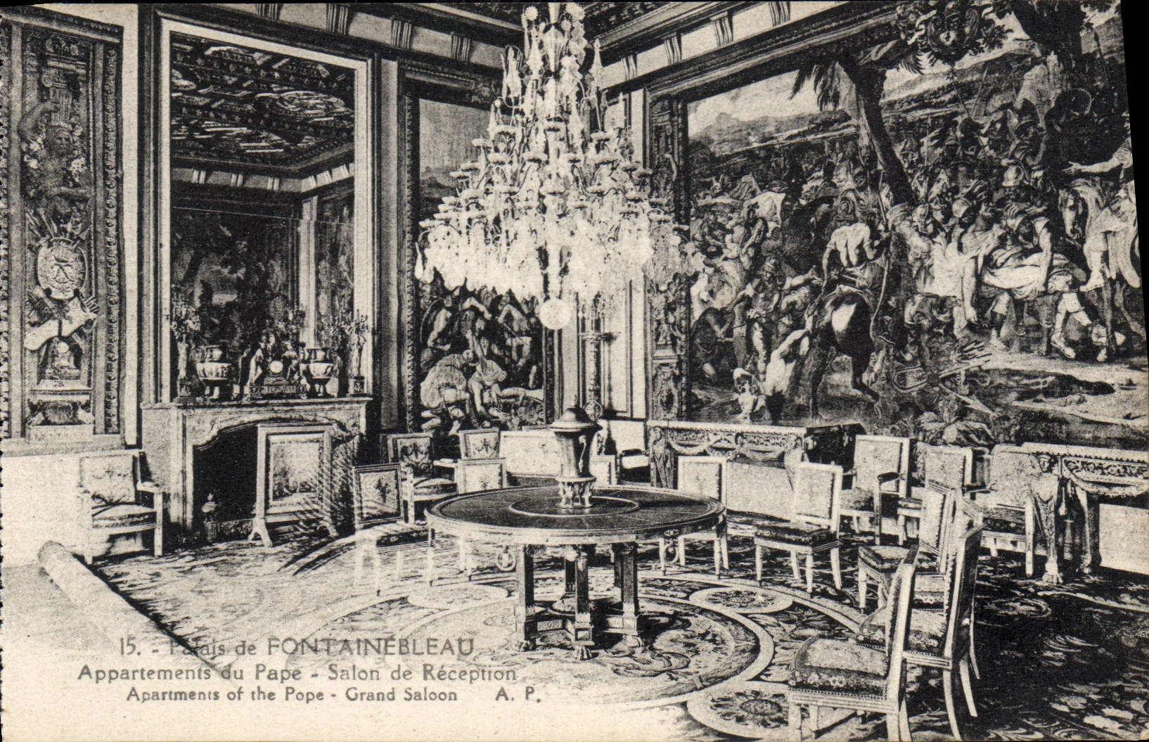CPA Palais de Fontainebleau Appartements du Pape Salon de Reception 