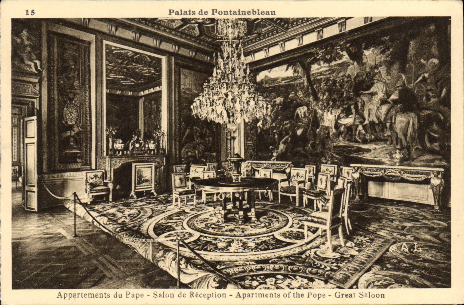 CPA Palais de Fontainebleau Appartements du Pape Salon de Reception 