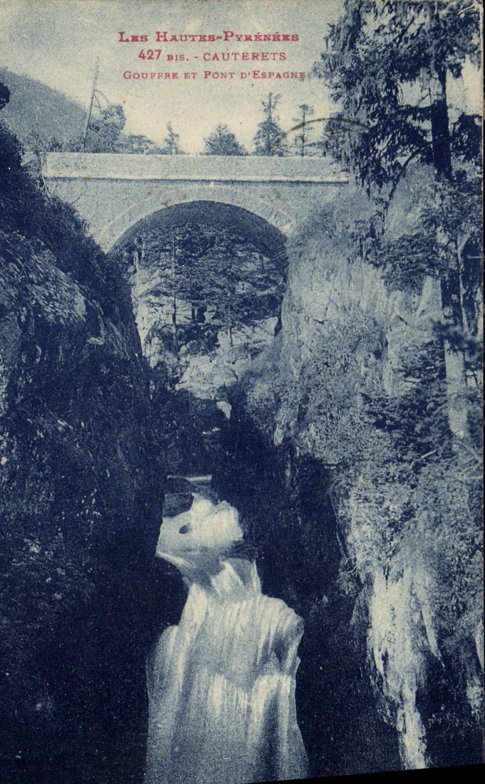 CPA Cauterets Gouffre et pont d'Espagne 