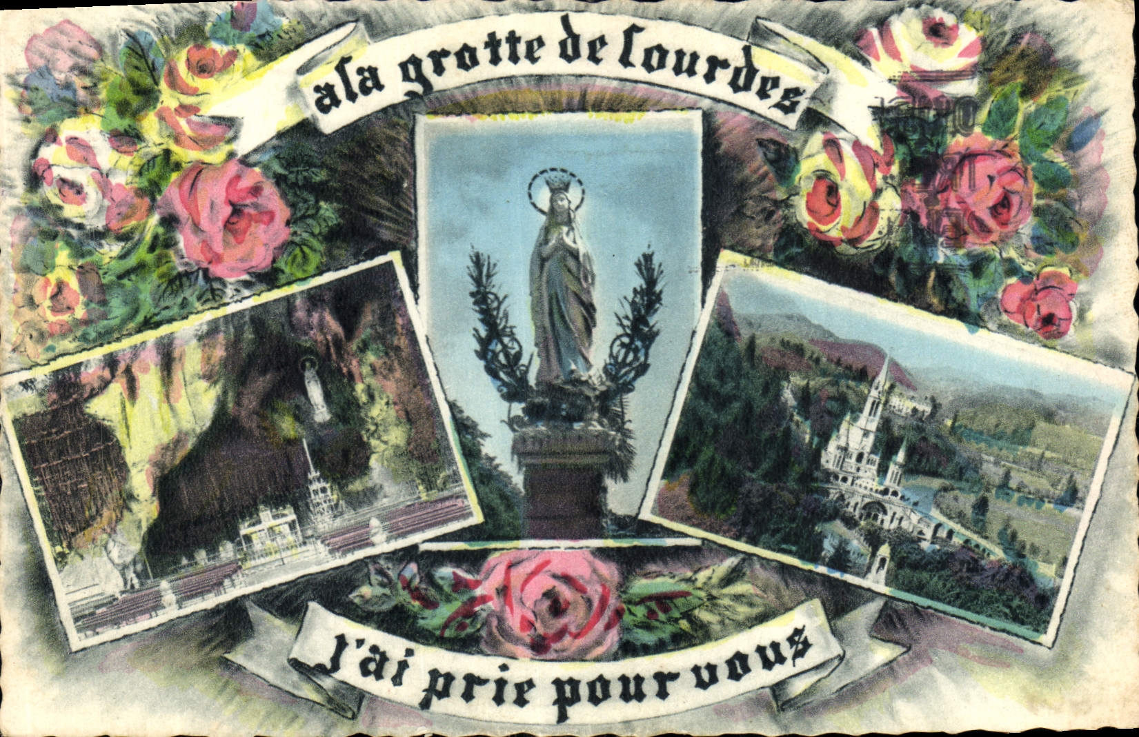 CPA Ala Grotte de Lourdes J'Ai prie pour vous 
