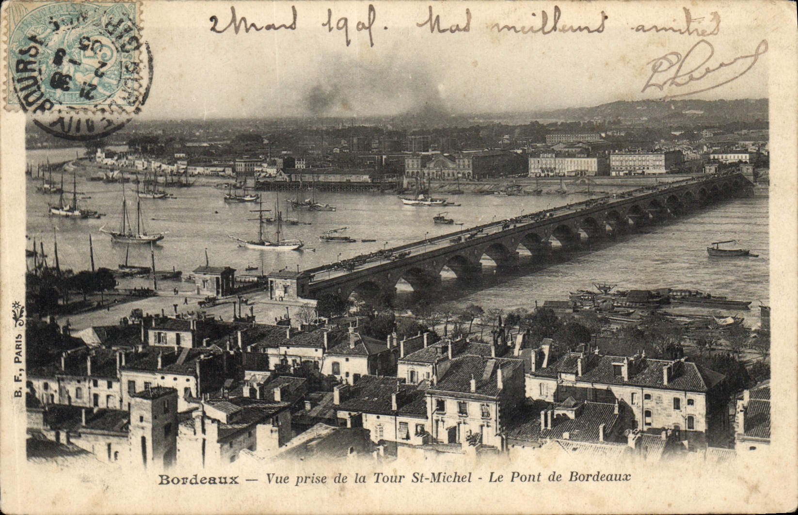 CPA Bordeaux Vue prise de la Tour St Michel Le Pont de Bordeaux