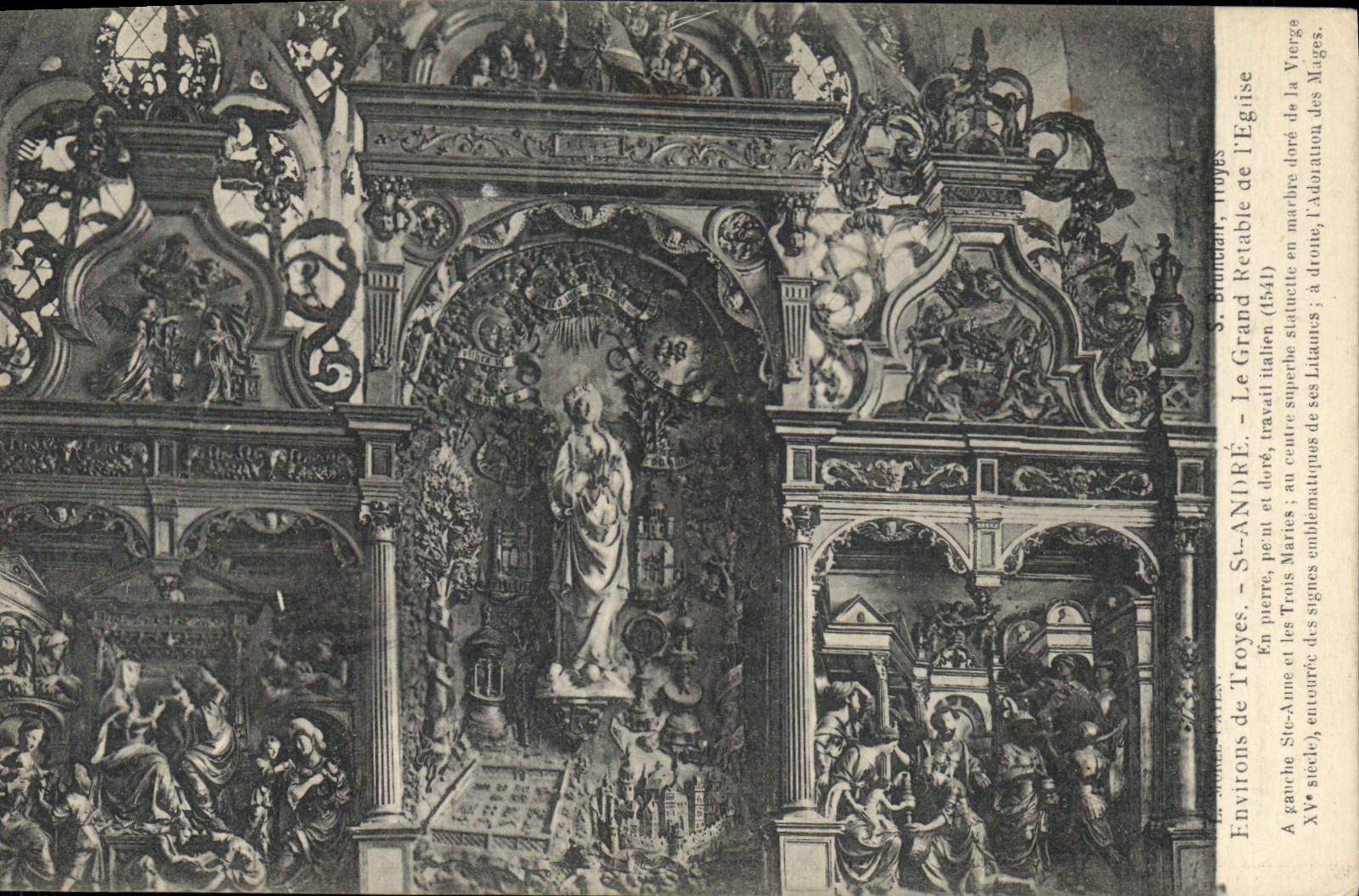 CPA Troyes St Andre Le Grand Retable de l'Eglise 