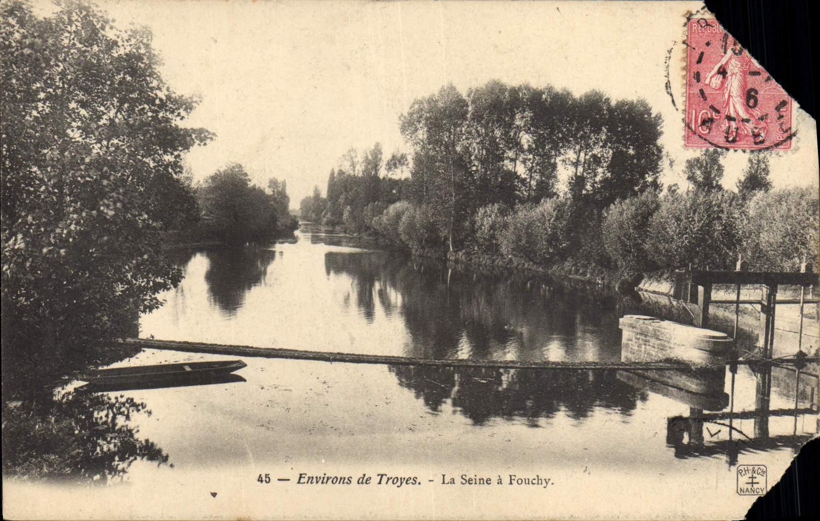 CPA Environs de Troyes La Seine a Fouchy 