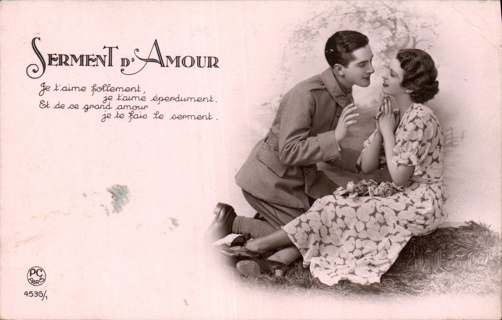 CPA Serment d'Amour Femme