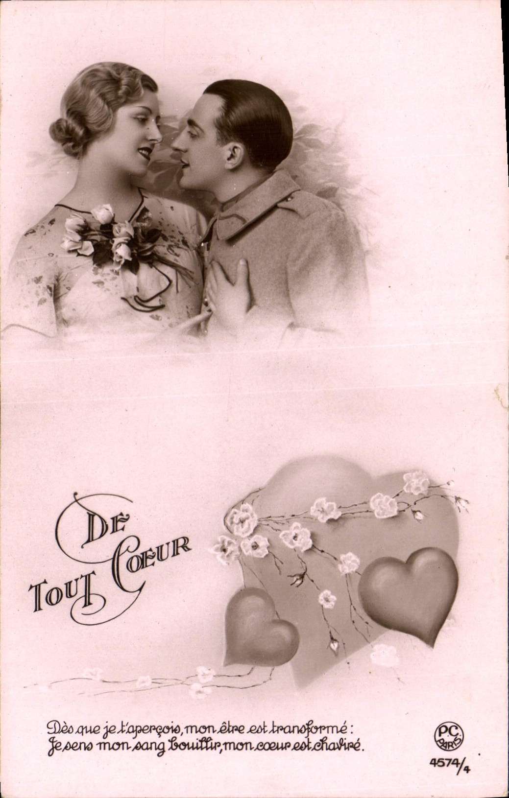 CPA De Tout Coeur Femme