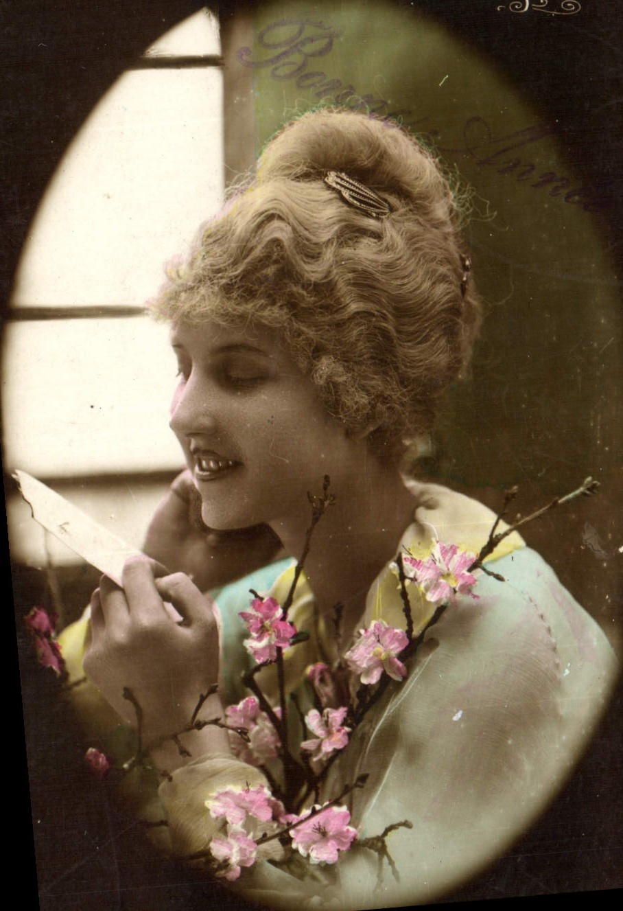 CPA Bonne Annee Femme