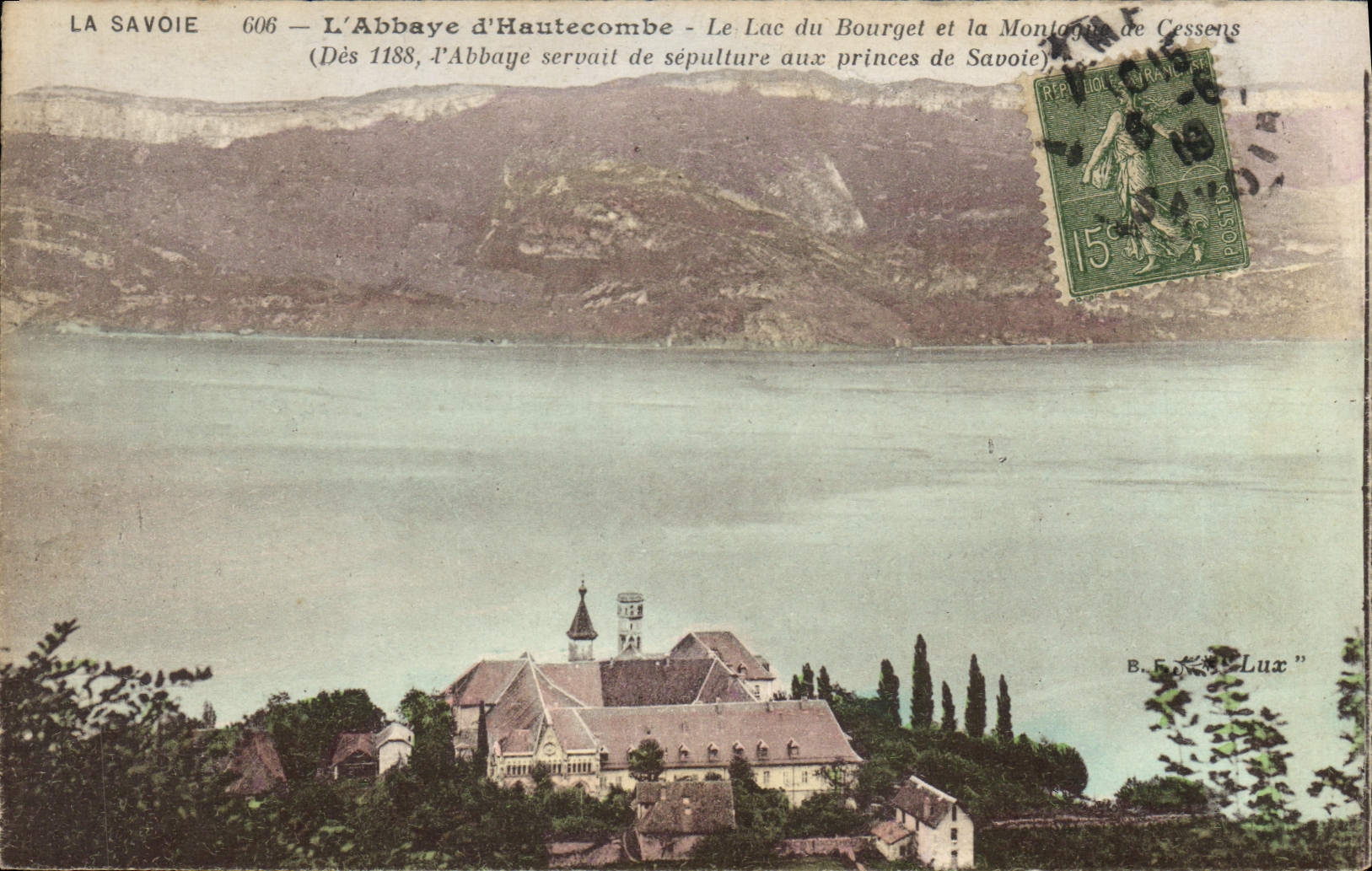 CPA L'Abbaye d'Hautecombe Le Lac du Bourget et la Montagne de Cessens 