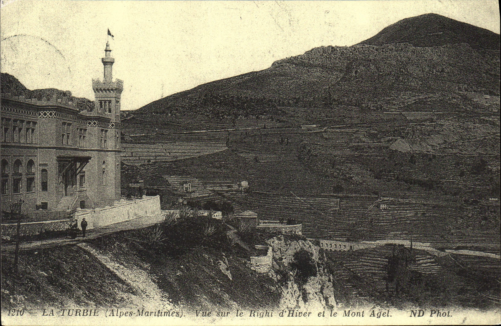 REPRO La Turbie Alpes Maritimes Vue sur le Right d'Hiver et le Mont Agel 