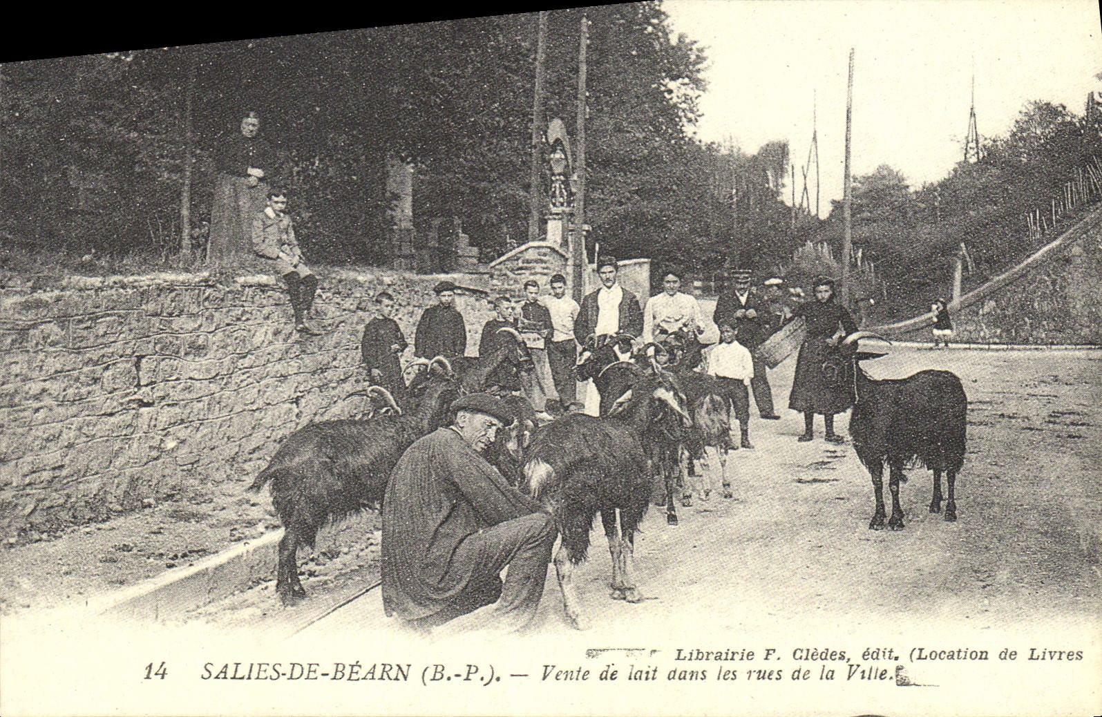 REPRO Salies de Bearn Vente de lait dans les rues de la Ville 