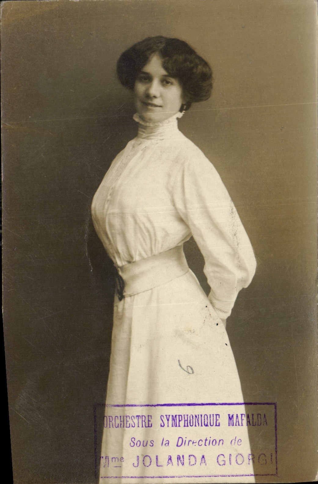 CARTE PHOTO orchestre symphonique Mafalda Mme Jolanda Giorgi