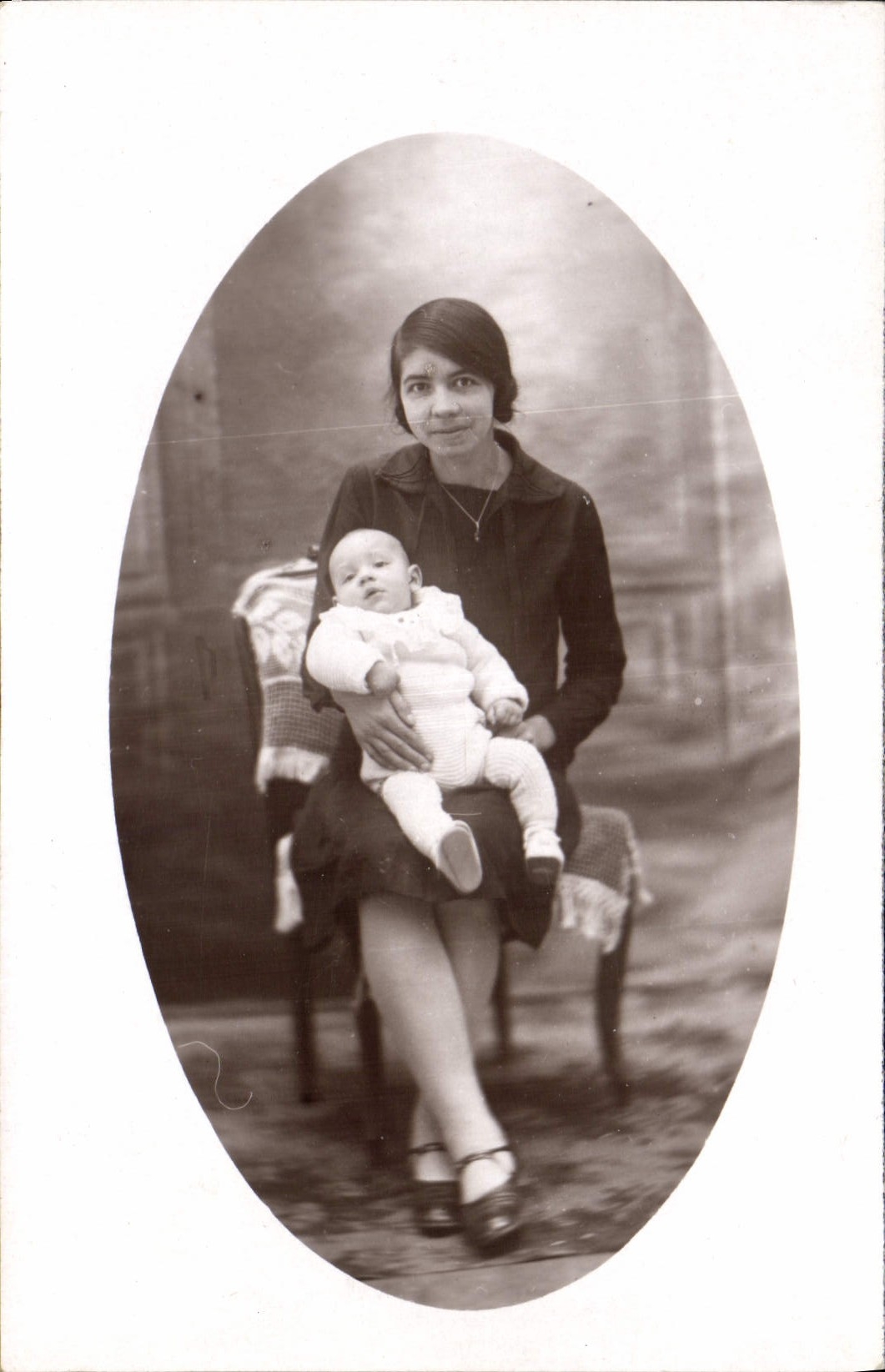 CARTE PHOTO Femme Enfant Bebe