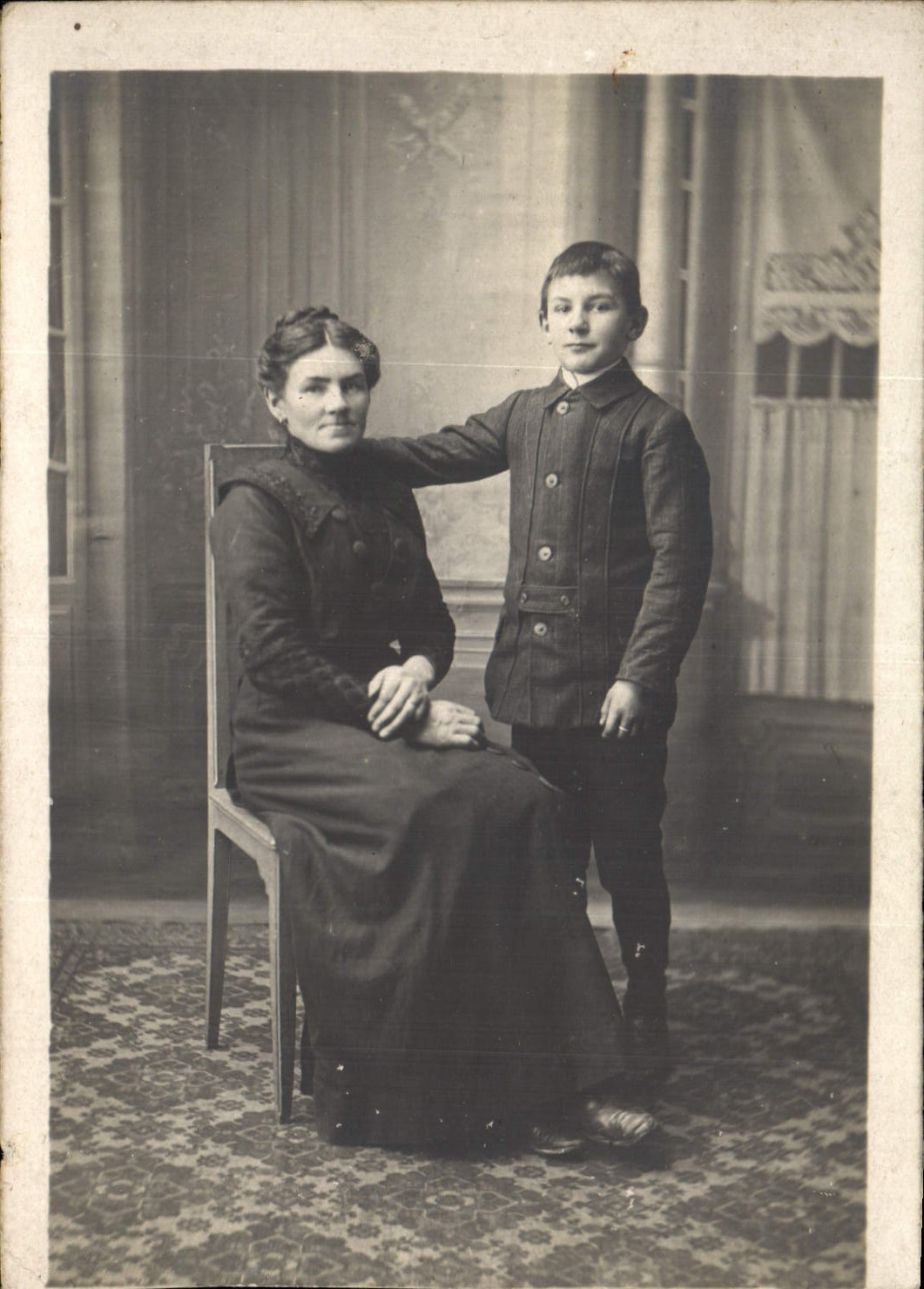 CARTE PHOTO Femme Enfant 