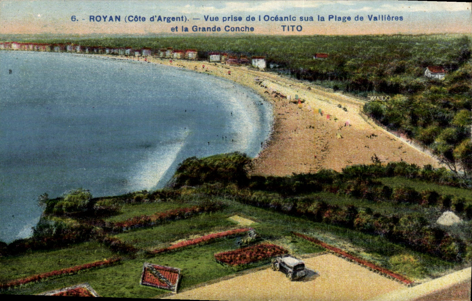 CPA Royan Cote d'Argent Vue prise de l'Oceanic sua la Plage de Vallieres et la Grande Conche 