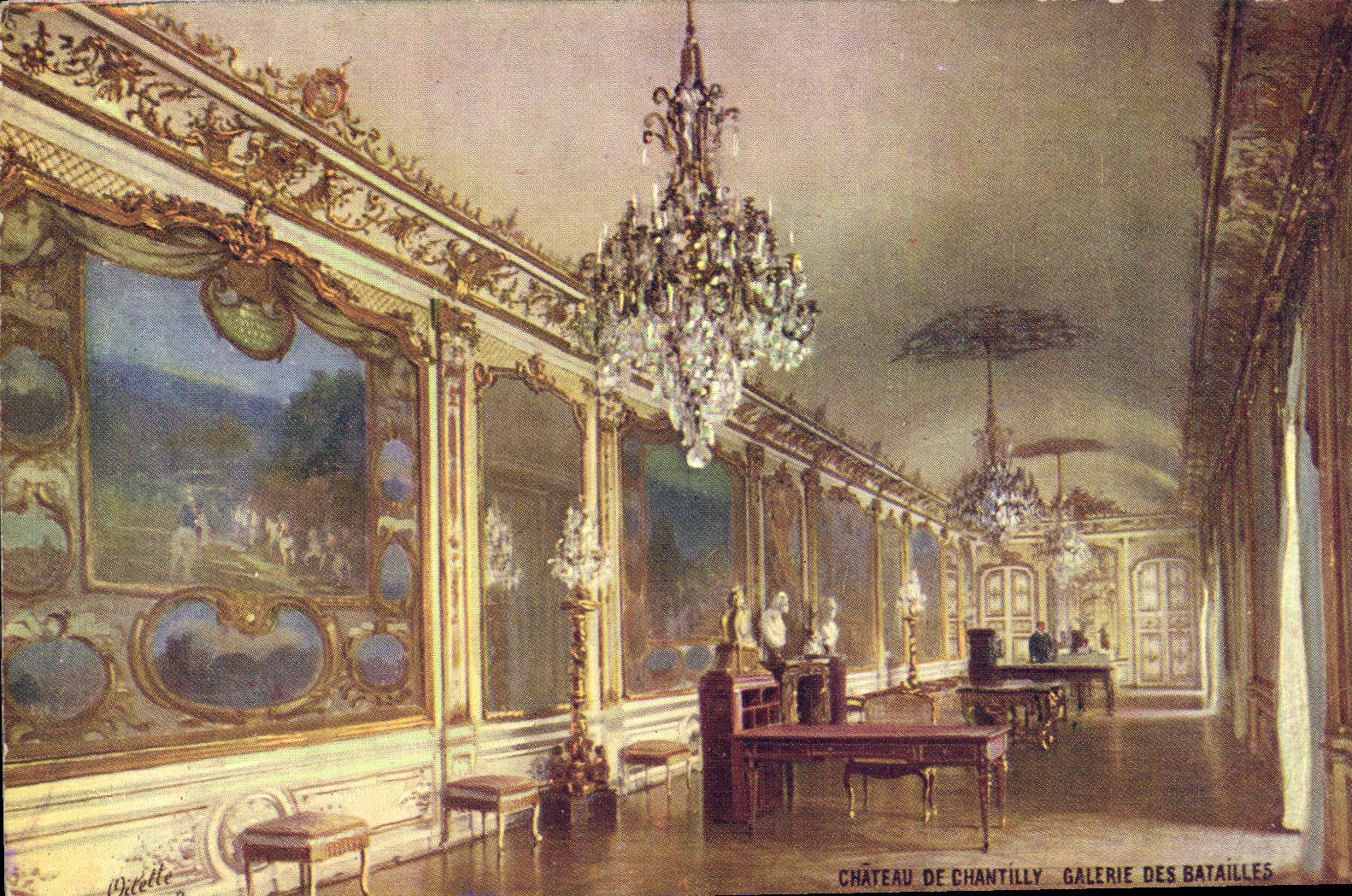 CPA Chateau de Chantilly Galerie des Batailles
