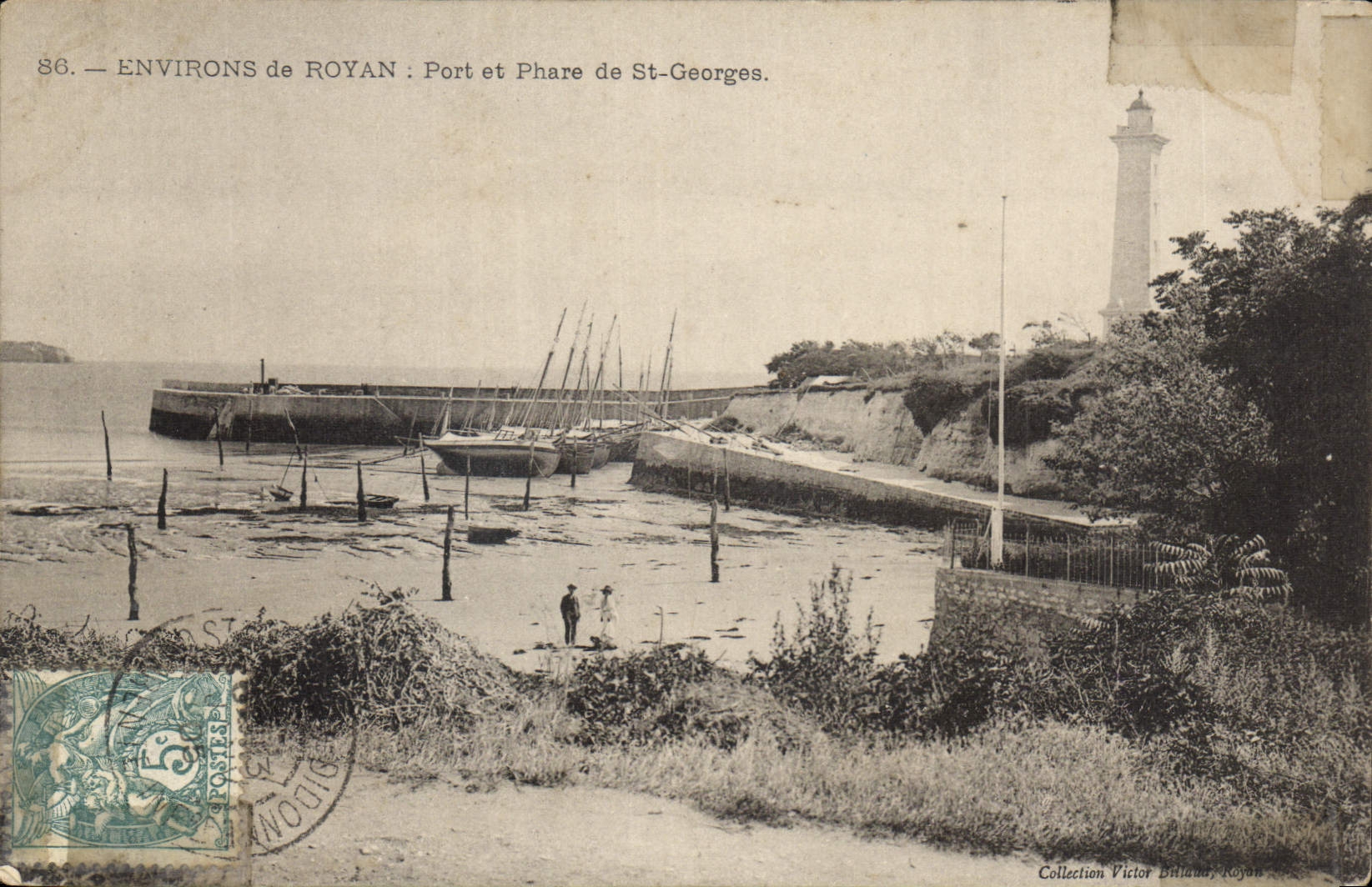 CPA Environs de Royan Port et Phare de St Georges 
