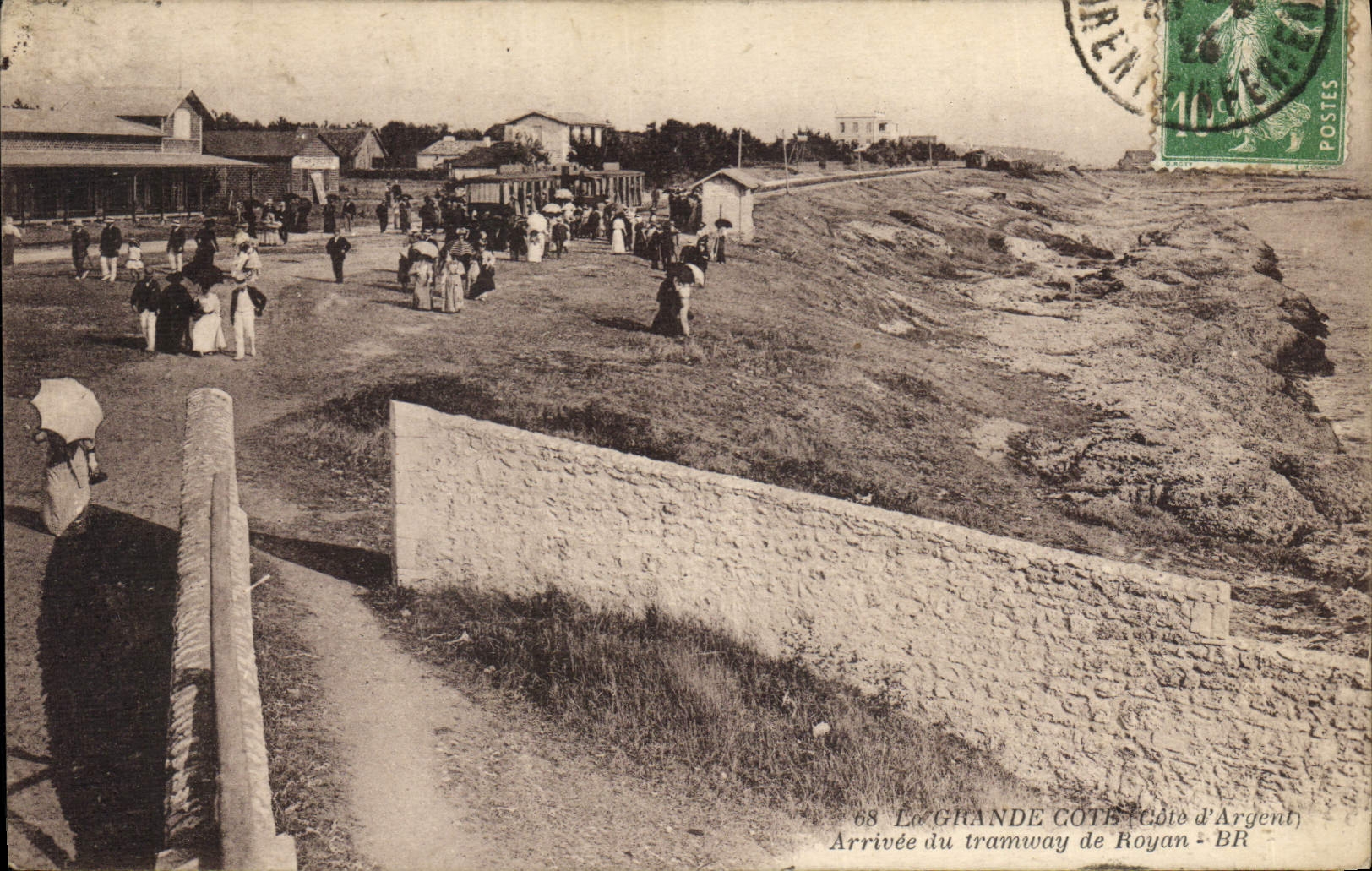 CPA La Grande Cote Arrivee du Tramway de Royan